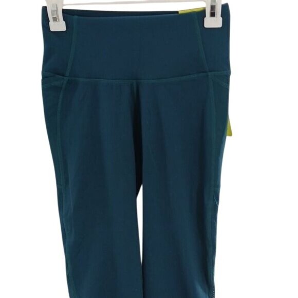 All In Motion Womens XS Power Waist High Rise Capri Leggings Teal Athletic - Picture 3 of 8